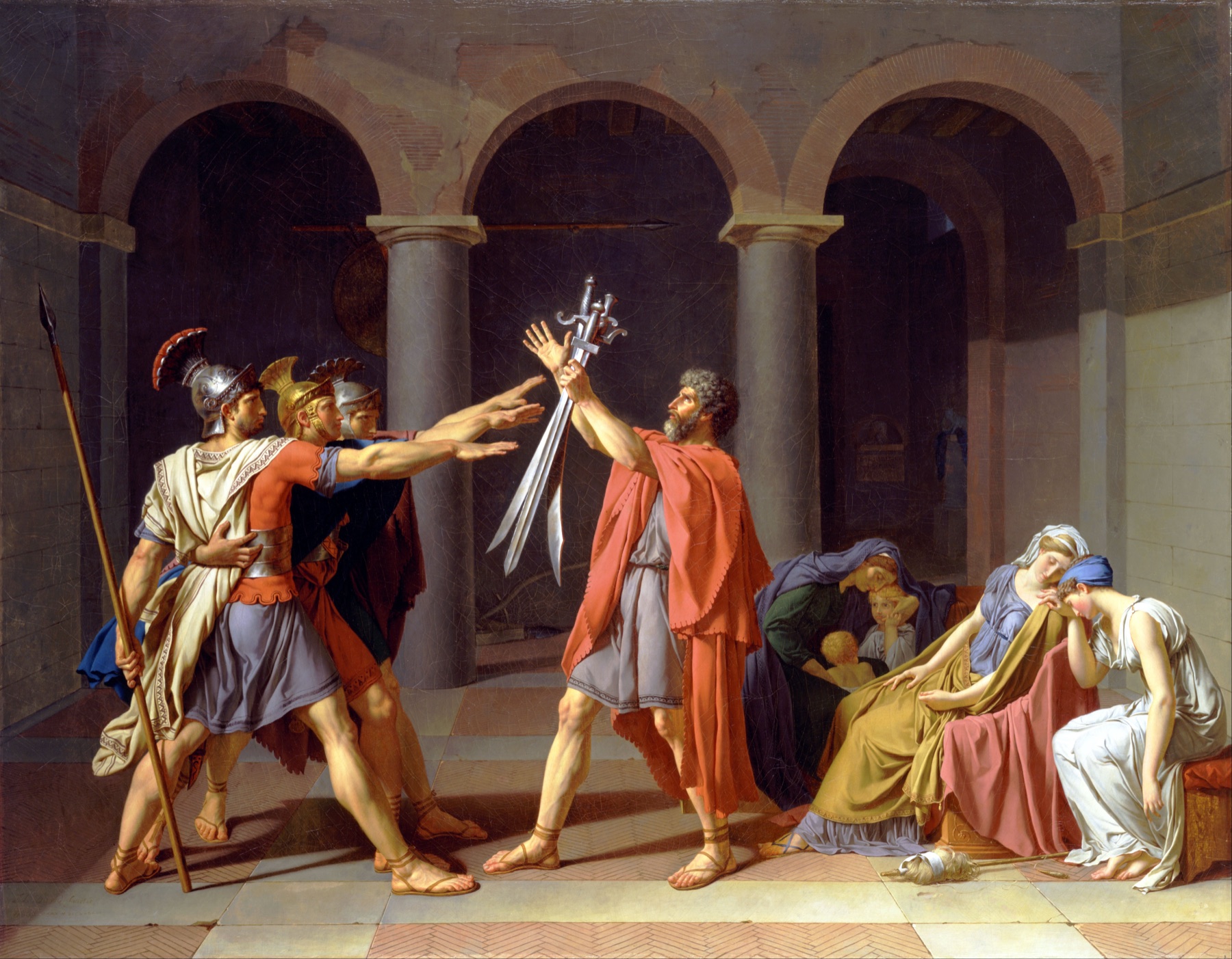 classical neoclassical painting, the oath of the Horatii