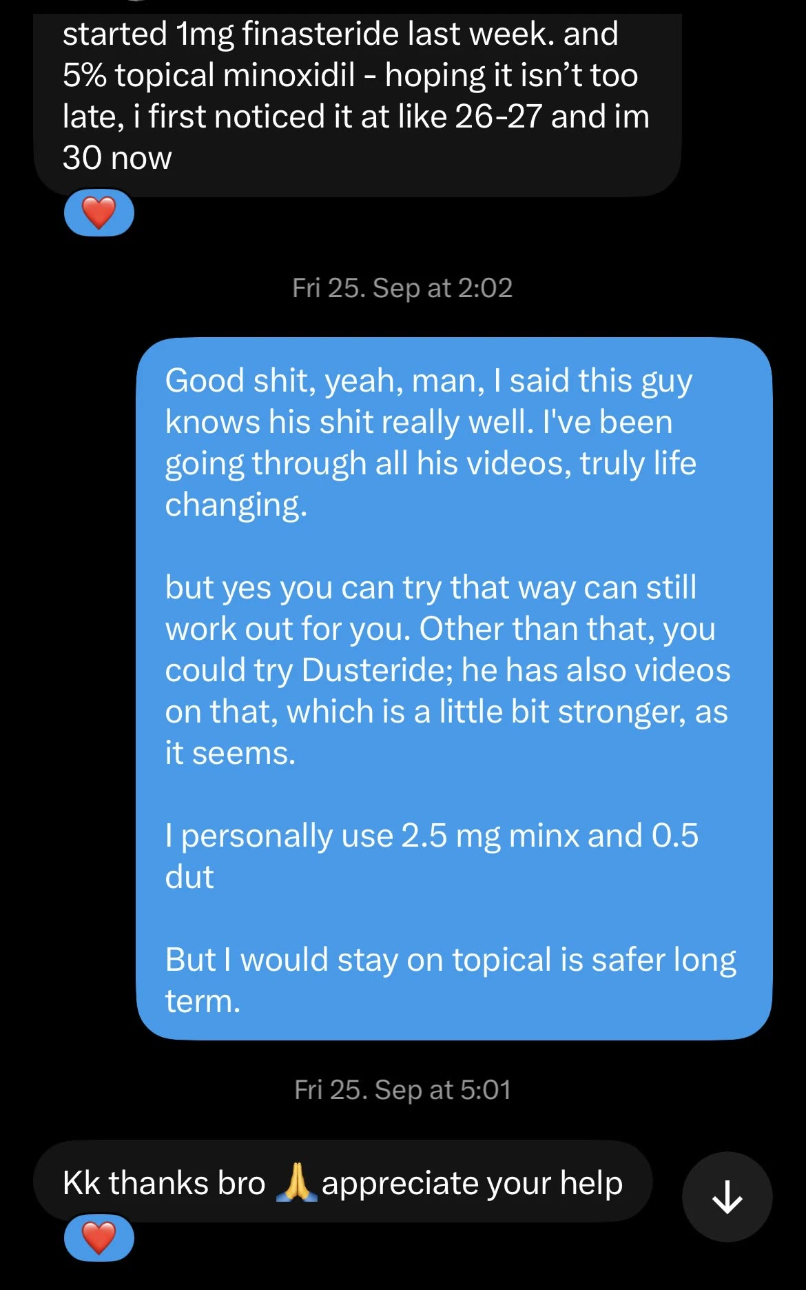 DM: a question about finasteride and minoxidil, answered.